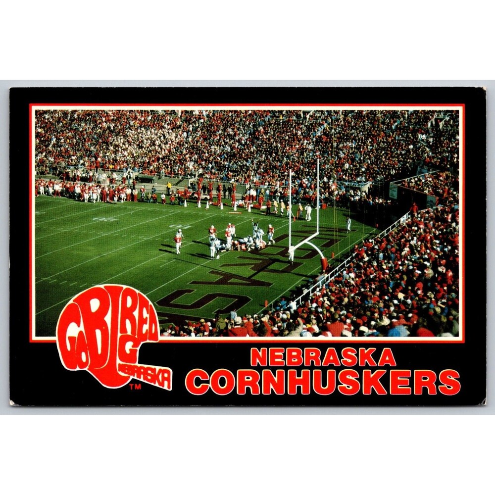 Vintage Nebraska Cornhuskers Football Stadium Postcard "Go Big Red" Dunlap 4x6